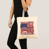 米国国旗と1776年のアメリカ合衆国est トートバッグ (正面(商品))