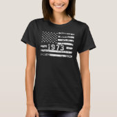 米国国旗と1973生まれ年愛国的49B Tシャツ (正面)