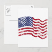 米国国旗なびく – 動揺して ポストカード (正面/裏面)