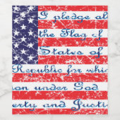 米国国旗における忠誠の誓い ワインラベル (シングルラベル)