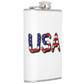 米国国旗に掲げられた米国 フラスク (右)