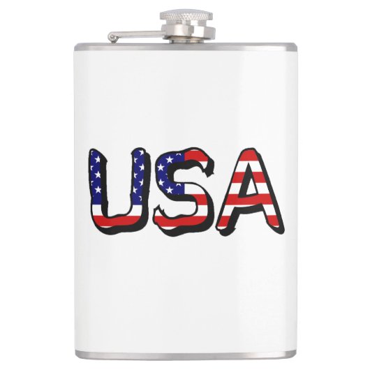 米国国旗に掲げられた米国 フラスク (正面)