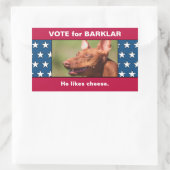 米国国旗のおもしろい選挙運動の愛犬写真 長方形シール (バッグ)