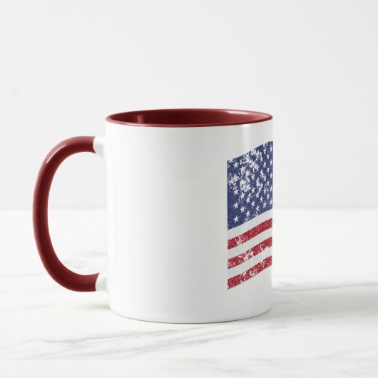 米国国旗のなびく動揺して- マグカップ (左)