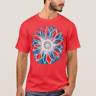 米国国旗のひまわりヴィンテージ7月4日Indepe Tシャツ