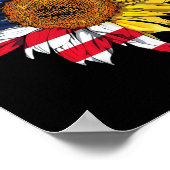 米国国旗のひまわり独立国7月P日4日 ポスター (角)