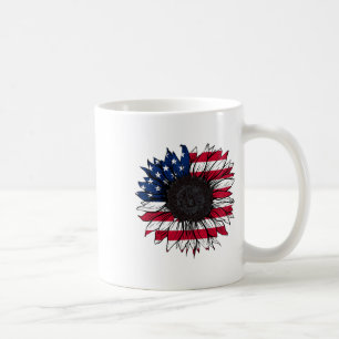 米国国旗のひまわり花7月4日Independence U コーヒーマグカップ