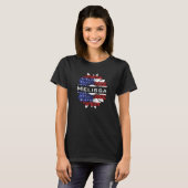 米国国旗のひまわり花(名前:女性) Tシャツ (正面フル)