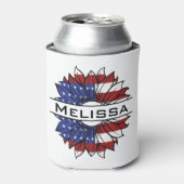 米国国旗のひまわり(名前) 缶クーラー (缶正面)