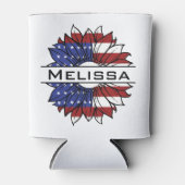 米国国旗のひまわり(名前) 缶クーラー (正面)
