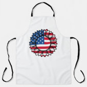 米国国旗のひまわり–32222 エプロン (正面)