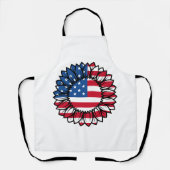 米国国旗のひまわり–32222 エプロン (正面)