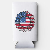 米国国旗のひまわり–32222 スリム缶クーラー (裏面)