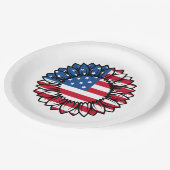 米国国旗のひまわり–32222 ペーパープレート (アングル)