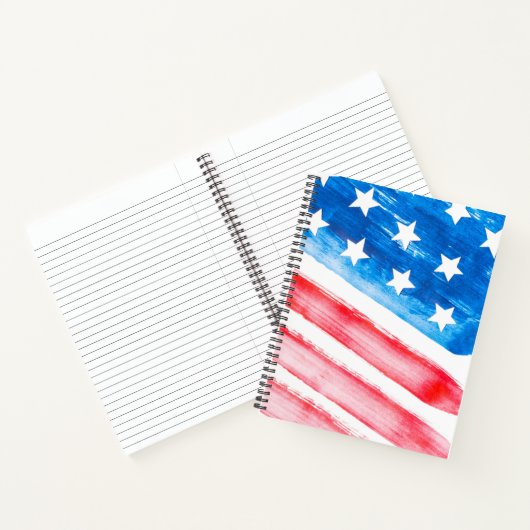 米国国旗のアメリカ国旗の水色スターストライプズ ノートブック (内部)