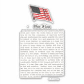 米国国旗のアメリカ愛国主義用語ことわざ シール (正面)