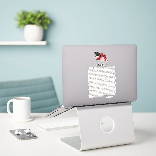 米国国旗のアメリカ愛国主義用語ことわざ シール (デスク上のノートパソコン)