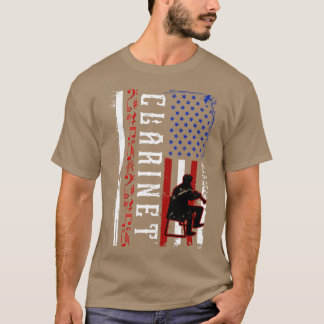 米国国旗のアメリカ・クラリネティスト・クラリネット Tシャツ