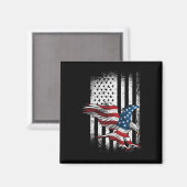米国国旗のイーグル7月4日の独立記念日P マグネット (正面/裏面)