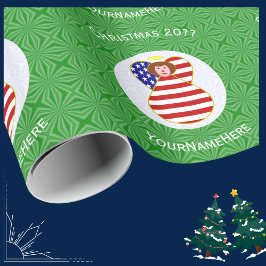 米国国旗のエンジェル赤毛のギフトパーソナライズされたプレゼント ラッピングペーパー