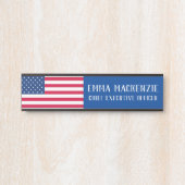 米国国旗のオフィスのドアの署名名プレート サインプレート (正面)