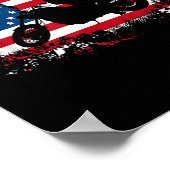 米国国旗のオートバイおもしろいスポーツ愛好家 ポスター (角)