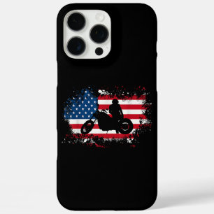 米国国旗のオートバイおもしろいスポーツ愛好家 iPhone 16 PRO MAXケース