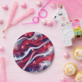 米国国旗のカスタム紙プレート ペーパープレート (パーティー)