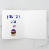 米国国旗のカップケーキのパターン カード (内部)