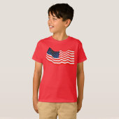 米国国旗のキッズハネタグレスコンフォートソフト® Tシャツ (正面フル)