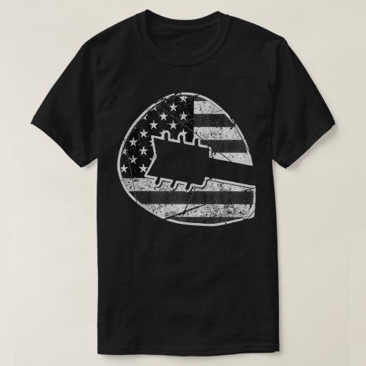 米国国旗のギターミュージシャンヴィンテージ国G Tシャツ (デザイン正面)