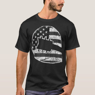 米国国旗のギターミュージシャンヴィンテージ国G Tシャツ