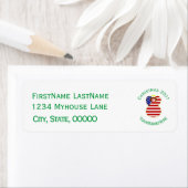 米国国旗のクリスマスエンジェル ラベル (インサイチュ)