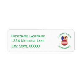 米国国旗のクリスマスエンジェル ラベル