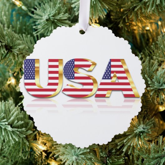 米国国旗のクリスマスオーナメントカードギフト オーナメントカード (インサイチュ (木))