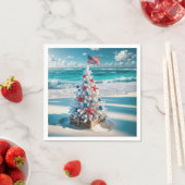 米国国旗のクリスマスツリー スタンダードカクテルナプキン (インサイチュ)