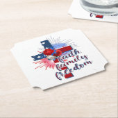 米国国旗のクロス ペーパーコースター (アングル)