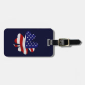 米国国旗のクローバー ラゲッジタグ (正面横)