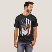 米国国旗のグラディエーターヘルメット独立宣言 Tシャツ (正面フル)