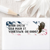 米国国旗のグラフィックが付いたハゲのワシ ラベル (インサイチュ)