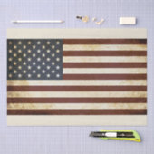 米国国旗のグランジ切り離しティッシュペーパー 薄葉紙 (クラフト)