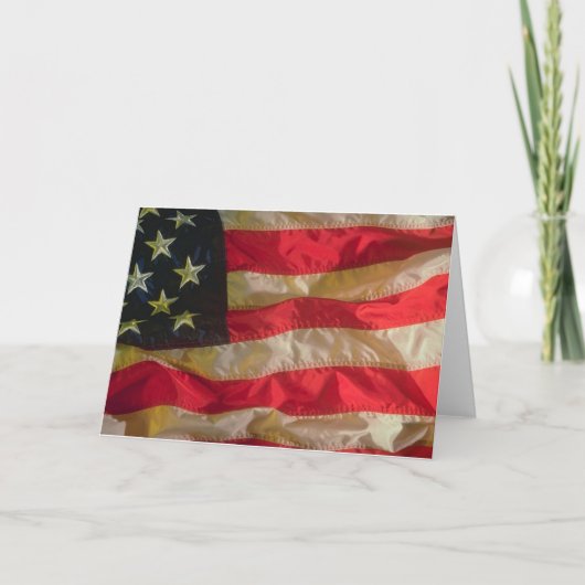 米国国旗のグリーティングカード カード (正面)