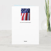 米国国旗のグリーティングカード シーズンカード (裏面)