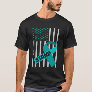 米国国旗のグリーンリボンシャツ脊椎症認識度 Tシャツ