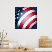 米国国旗のグローブ ポスター (キッチン)