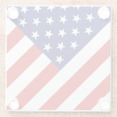 米国国旗のコート ガラスコースター (裏面)