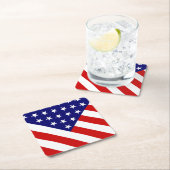 米国国旗のコート スクエアペーパーコースター (インサイチュ)