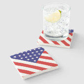 米国国旗のコート ストーンコースター (横)