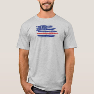 米国国旗のサイクリング Tシャツ