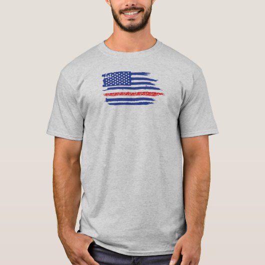 米国国旗のサイクリング Tシャツ (正面)